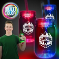 20 Oz. Multi Color LED Mason Jar w/ Straw